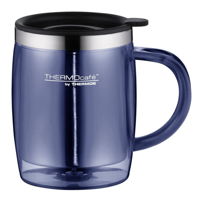 Mug isotherme personnalisable blanc / inox (superbe mug thermos)