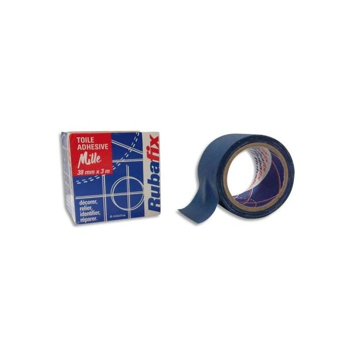 RUBAFIX Ruban adhésif toile - Bleu - 38 mm x 3 m (Fixation et
