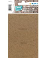 Étiquettes adhésives ovales - 76 x 35 mm - Brun naturel HERMA HOME Lot de 12