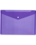 Pochette enveloppe A4 à bouton-pression - Violette Transparente HERMA