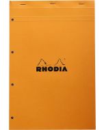 Bloc-notes perforé à petits carreaux - Couverture Orange - 210 x 318 mm A4+ RHODIA N°20 Fermé