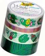 Ruban décoratif autocollant - Hotfoil vert irisé : FOLIA Washi Tape Lot de 4 Visuel