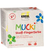 Lot de 4 gouaches aux doigts pour Textile MUCKI - 150 ml - Assortiment : KREUL 