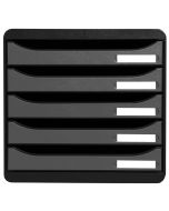 309738D EXACOMPTA : Module de rangement 5 tiroirs - Big Box Plus - Noir/Argent