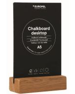 Présentoir de Table - A5 - Ardoise avec socle en chêne : EUROPEL image