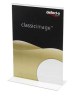 Porte-visuel droit - 1/3 A4 portrait DEFLECTO Exemple modèle