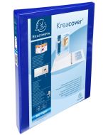 EXACOMPTA 51840BE : Lot de 10 classeurs personnalisables avec 3 pochettes - Bleu - Dos de 34 mm