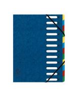 Trieur avec élastiques - Bleu - 12 compartiments EXACOMPTA
