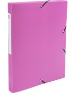 Boîte de classement Exabox - Dos 25 mm - Rose : EXACOMPTA fermée