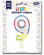 Bougie d'anniversaire Chiffre 0 pailletée - 75 mm CLAIREFONTAINE