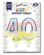 Bougie d'anniversaire Chiffre 40 : CLAIREFONTAINE image