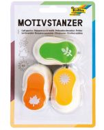 Perforateurs Soleil, Feuille d'Erable et Fleur FOLIA Lot de 3 IMAGE