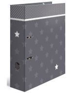 Classeur à levier - Dos de 70 mm - Motifs étoilés - Gris avec bordure HERMA Stars