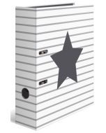 Classeur à levier - Dos de 70 mm - Motifs étoilés - Rayures Blanches HERMA Stars