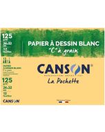Papier à dessin Blanc C à grain 125 g - 32 x 24 cm CANSON Lot de 12