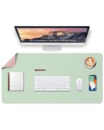 Sous-main double face - 80 x 40 cm - Simili cuir Menthe / Rose DEFLECTO