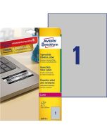 Étiquettes adhésives de Signalisation - 210 x 297 mm - Argent : AVERY Lot de 20 Image