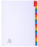 Photo Jeu de 20 Intercalaires alphabétiques avec touches couleurs renforcés - 225 x 297 mm - A4 EXACOMPTA Image