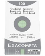 Photo Fiches Bristol quadrillées - 74 x 105 mm - Vert EXACOMPTA Image