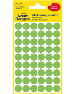 Photo Pastilles adhésives 12 mm - Vert fluo AVERY Lot de 270 Étiquettes rondes