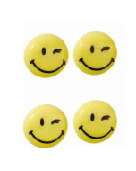 Photo Lot de 4 Aimants SMILEY 40 mm - Jaune et Noir : FRANKEN