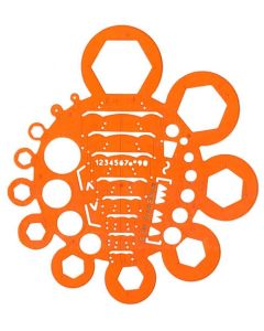 Gabarit de découpe ou de dessin : MINERVA Trace-Ecrous et Boulons N°2