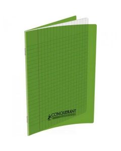 Cahier d'écolier - 48 pages Grands carreaux - 170 x 220 mm- Polypro Vert CONQUERANT