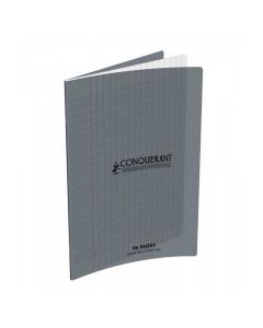 Photo Cahier Séyès / Grands carreaux Gris - Polypro - 96 pages - 170 x 220 mm CONQUERANT :