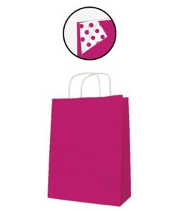 Sac en Papier - 250 x 110 x 310 mm - Kraft Fuchsia APLI Lot de 50 Photo