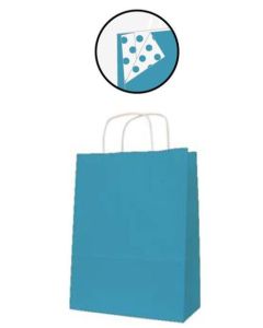 Sac en Papier - 250 x 110 x 310 mm - Kraft Turquoise APLI Lot de 50 