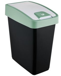 Poubelle avec couvercle - 25 litres - Anthracite/Vert KEEEPER Magne