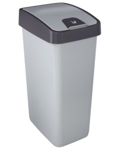 Photo Poubelle avec couvercle - 45 litres - Argent/Gris KEEEPER Magne