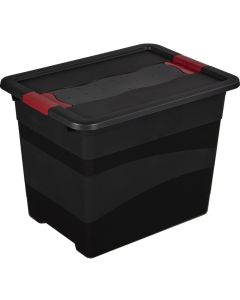 Bac de rangement avec couvercle - 24 litres - Graphite : KEEEPER Visuel