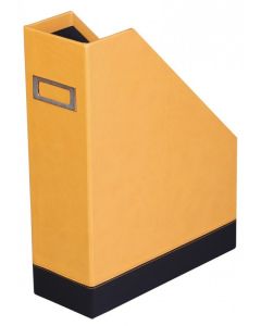 Porte-revues en simili cuir - Dos de 95 mm - Orange/Noir RHODIA