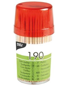 Boite de 190 cure-dents en bois - 65 mm : PAP STAR Visuel