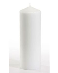 Bougie cylindrique - Blanc 20 cm : STARPAK