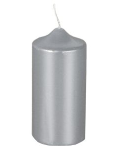 Bougie cylindrique - Argent 13 cm PAP STAR 