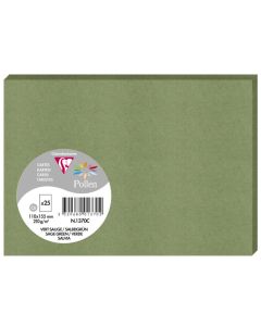 Cartes en papier - C6 110 x 155 mm - Vert sauge POLLEN Lot de 25 