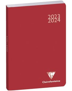 Agenda Scolaire 2023/2024 Work and After - 150 x 100 mm - Rouge CLAIREFONTAINE