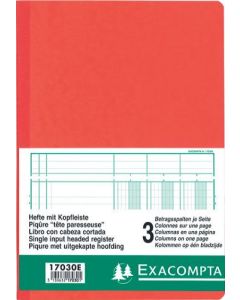 EXACOMPTA 17030E : Registre de 3 colonnes sur 1 page - 297 x 210 mm Journal comptable Couverture