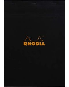 Bloc-Notes quadrillé - 210 x 297 mm A4 : RHODIA N°18 Couverture Noire Visuel