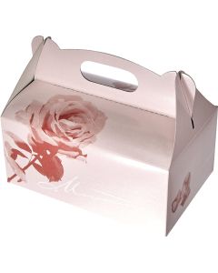 Photo Boîte en carton pour pâtisseries - 200 x 130 x 90 mm - Rose PAP STAR