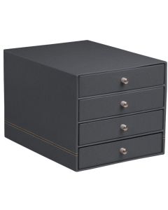 Module de classement 4 tiroirs - Simili-cuir Noir RHODIA