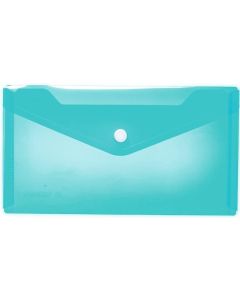 Pochette enveloppe DL à bouton-pression - Bleu clair transparente HERMA