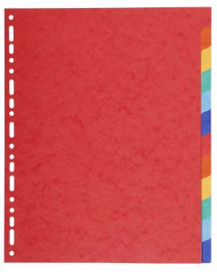 Jeu de 12 Intercalaires A4 maxi en carte recyclée teintée - Assortiment EXACOMPTA 