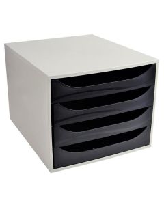 Module de rangement 4 tiroirs Ecobox - Gris/Noir EXACOMPTA Office Image