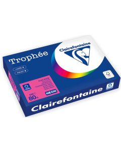 Ramette de papier de 500 feuilles A3 - Rose fluo : CLAIREFONTAINE Trophée Visuel