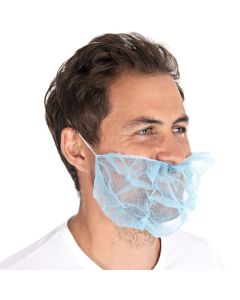 Couvre-barbe en PP non tissé - Taille unique - Bleu HYGOSTAR Lot de 100