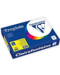 Ramette de papier de 500 feuilles A4 - Jaune fluo : CLAIREFONTAINE Trophée Exemple