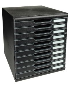 Module de rangement 10 tiroirs fermés - Modulo ECOBlack - Noir : EXACOMPTA image